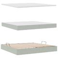 vidaXL LED úložná posteľ s matracom Svetlosivá 200 x 200 cm Zamat
