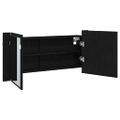 vidaXL Zrkadlový kabinet s LED Čierny dub 100 x 12 x 45 cm