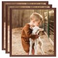 vidaXL Fotorámiky na stenu alebo stôl 3 ks hnedé 50x50 cm MDF