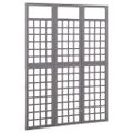 vidaXL Deliaca stena/mriežka, 3 panely, jedľový masív, sivá 121x180 cm