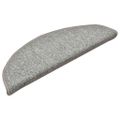 vidaXL Schodové rohože 30 ks 56x17x3 cm svetlosivé polkruhové