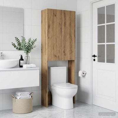 vidaXL Toaletná skriňa DELFT Dub artisan 66 x 25,5 x 190 cm