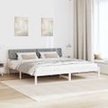 vidaXL Rám postele Biela a svetlosivá 200 x 200 cm Borovicový masív