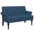 vidaXL Lavička s operadlom modrá 120x62x75,5 cm látka