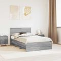 vidaXL Rám postele Sivý Sonoma 137 x 203 cm Kompozitné drevo