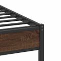 vidaXL Posteľný rám bez matraca hnedý dub 75x190 cm kompozitné drevo
