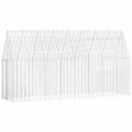 vidaXL Klietka pre králiky Strieborná 400 x 100 x 210 cm