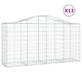 vidaXL Oblúkové gabiónové koše 13 ks 200x50x100/120cm pozinkov. železo
