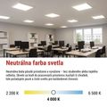 LED panel BAXXO 60 x 60 cm / 50 mm, 36 W, 4 320 lm, prisadený, neutrálna biela, IP20