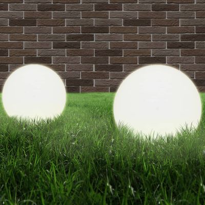 vidaXL LED lampy v tvare gule 2 ks, 40 cm, PMMA