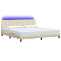 vidaXL Rám postele bez matraca Hanko krémová 200x200 cm látka