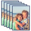 vidaXL Fotorámiky na stenu alebo stôl 5 ks modré 18x24 cm MDF