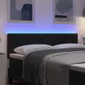 vidaXL LED hlavová doska s LED pásikmi Čierny 144 cm Zamat