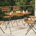 vidaXL Skladací bistro stolík 100x54x71 cm akáciový masív a oceľ