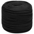 vidaXL Lodné lano čierne 8 mm 50 m polypropylén