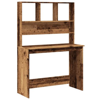 vidaXL Stolík s policami staré drevo 102x45x148 cm kompozitné drevo