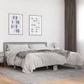 vidaXL Posteľný rám sivý dub sonoma 180x200 cm kompozitné drevo a kov