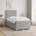 vidaXL LED boxspring posteľ s matracom Svetlosivá 120 x 190 cm Látka