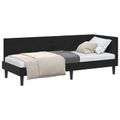 vidaXL Rohový rám postele s čelnou doskou Čierna 80 cm x 200 cm Zamat