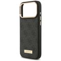 Puzdro Guess 4G Logo Plate MagSafe pre iPhone 17 Pro Max čierne
