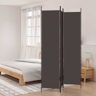vidaXL 3-panelový paraván hnedý 150x220 cm látka
