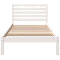 vidaXL Rám postele Biela 80 x 200 cm Masívne borovicové drevo