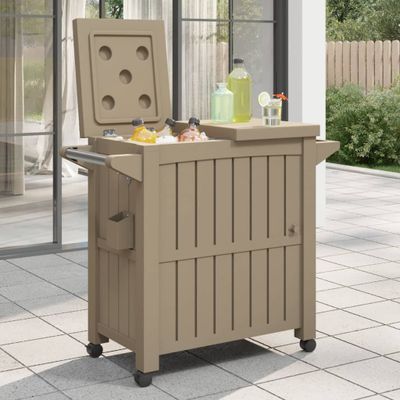 vidaXL 3-v-1 servírovací vozík bledohnedý polypropylén