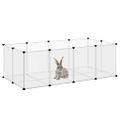 vidaXL Klietka pre malé zvieratá priehľadná 144x74x46,5 cm PP a oceľ