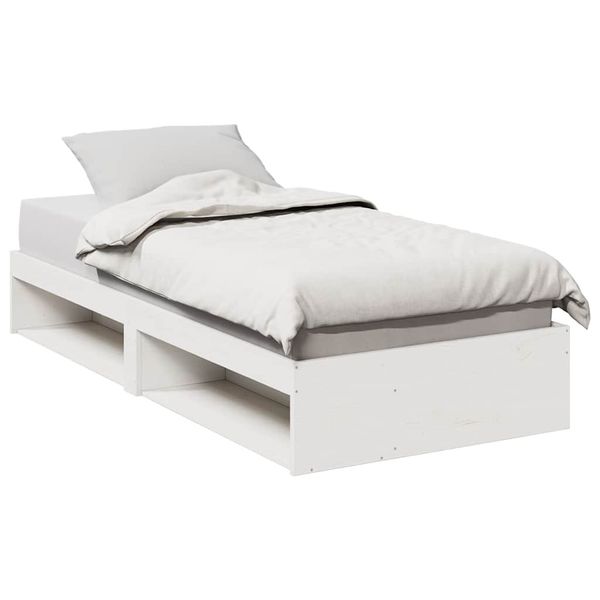 VidaXL Denná posteľ bez matraca Biela 100x200 cm Borovicový masív