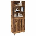 vidaXL Highboard Staré drevo 69,5 x 34 x 180 cm Kompozitné drevo
