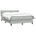 vidaXL Box Spring Posteľ s matracom Svetlosivá 160x220 cm Zamat