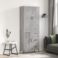 vidaXL Vysoká skrinka sivý dub sonoma 69,5x34x180 cm spracované drevo