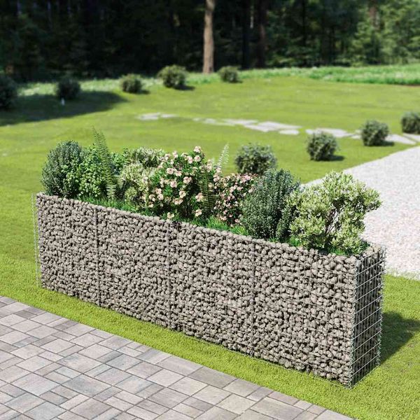 vidaXL Gabiónový vyvýšený záhon, pozinkovaná oceľ 360x50x100 cm