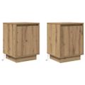 vidaXL Nočné skrinky s LED osvetlením 2 ks Dub Artisan 38x34x50 cm