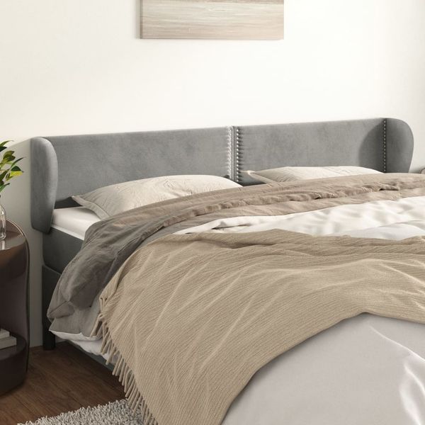 vidaXL Čelo postele so záhybmi bledosivé 203x23x78/88 cm zamat
