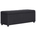 vidaXL Lavica s úložným priestorom 116 cm čierna polyester