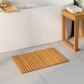 vidaXL Kúpeľňová predložka Prírodná 60 x 40 cm Pevné akáciové drevo