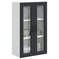 vidaXL Nástenný sklenený kabinet PORTO Čierna 60 x 31 x 100 cm