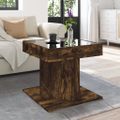 vidaXL Konferenčný stolík s LED dymový dub 50x50x45 cm kompozit. drevo