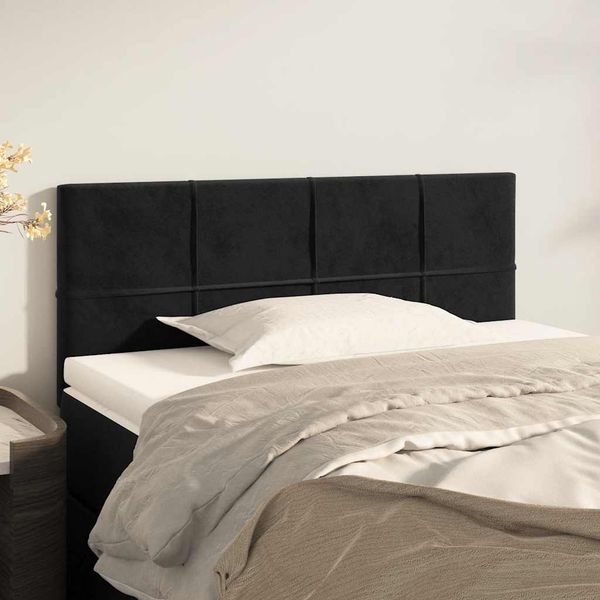 vidaXL Čelo postele čierne 100x5x78/88 cm zamat