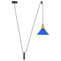 VidaXL Závesná lampa výškovo nastaviteľná E27 lesk tmavomodrá Ø 22 cm