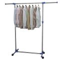 vidaXL Nastaviteľný nerezový vešiak 165x44x150 cm strieborný