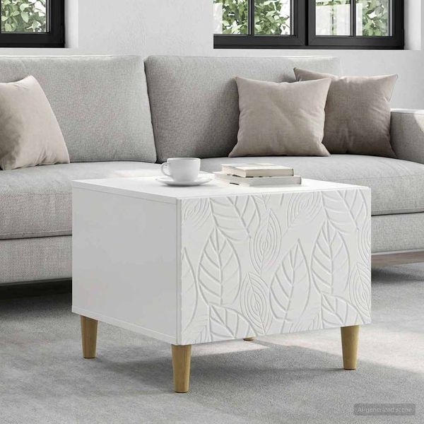 vidaXL Konferenčný stolík Biela s vysokým leskom 50 x 49 x 40 cm