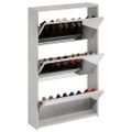 vidaXL Botník so zrkadlom 3-poschodový betónovosivý 63 x 17 x 102,5 cm