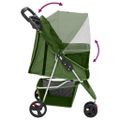 vidaXL Skladací kočík pre psa zelený 80x46x98 cm oxfordská tkanina