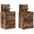 vidaXL Nočné skrinky s 2 zásuvkami 2 ks dymový dub 38x34x80 cm