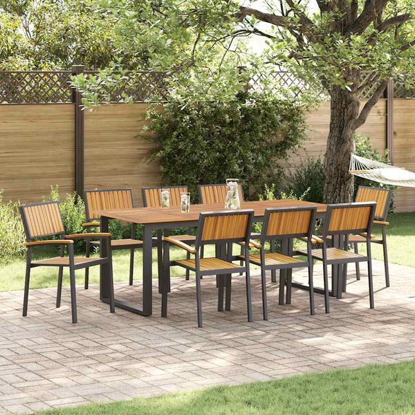 vidaXL Stohovateľná stolička 8 pcs Hnedá 56 x 57 x 87 cm