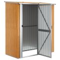 vidaXL Záhradný domček 180,5x97x209,5 cm pozinkovaná oceľ drevený vzhľad
