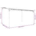 vidaXL Strieška sivohnedá 4x3 m 180 g/m² látka a oceľ
