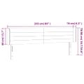 vidaXL Čelo postele s LED bledosivé 203x16x78/88 cm látka